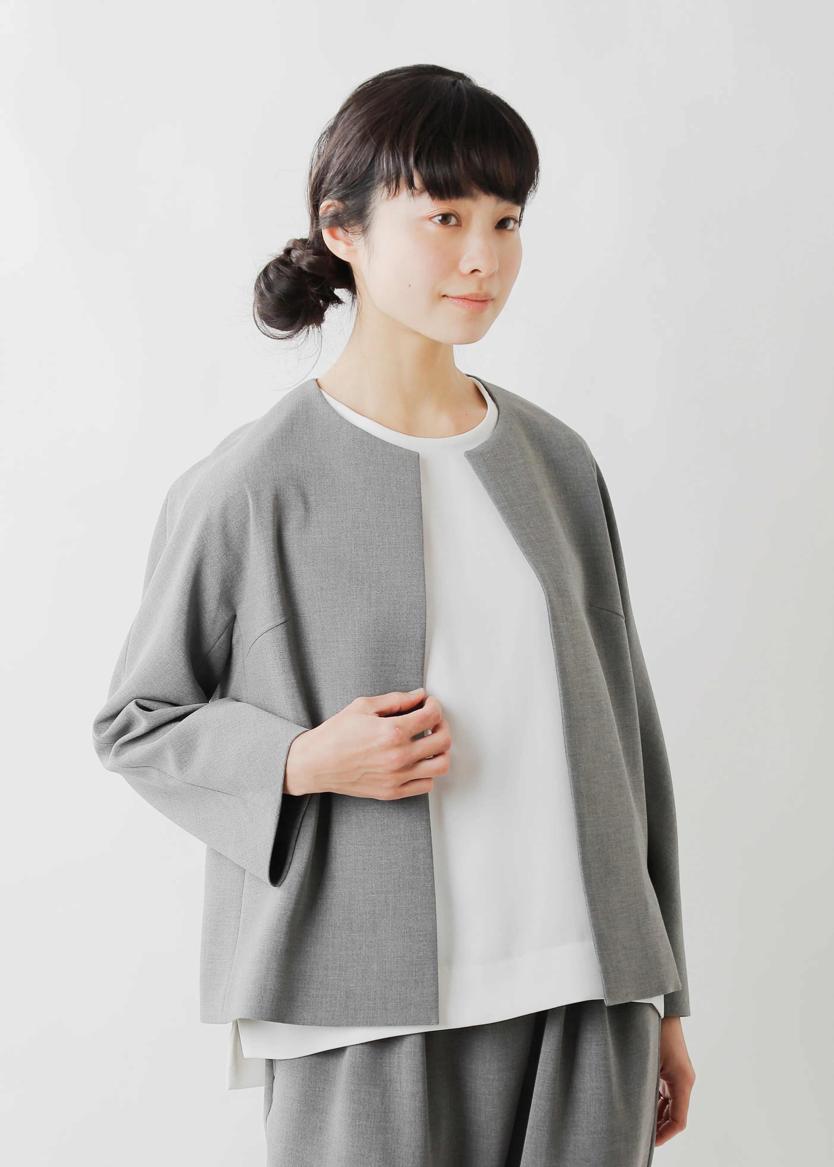 ダブルクロス ノーカラー ジャケット tm4002