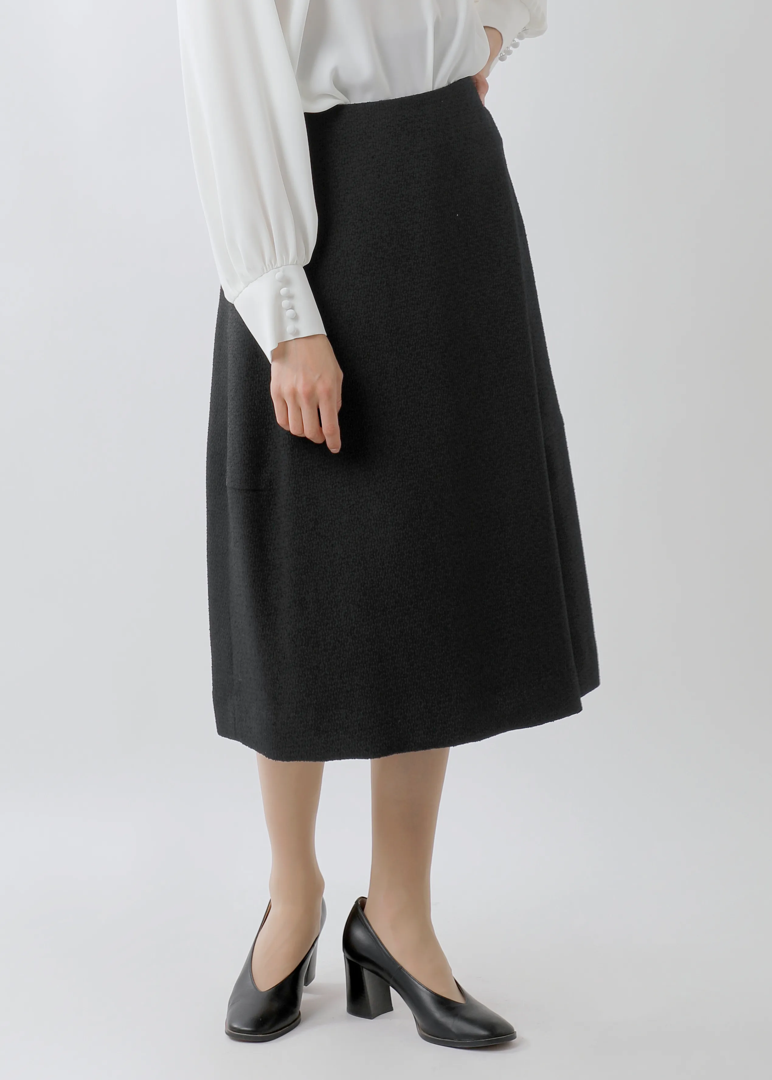 ブークレ ジャガード ブラック ランプ スカート fsk02