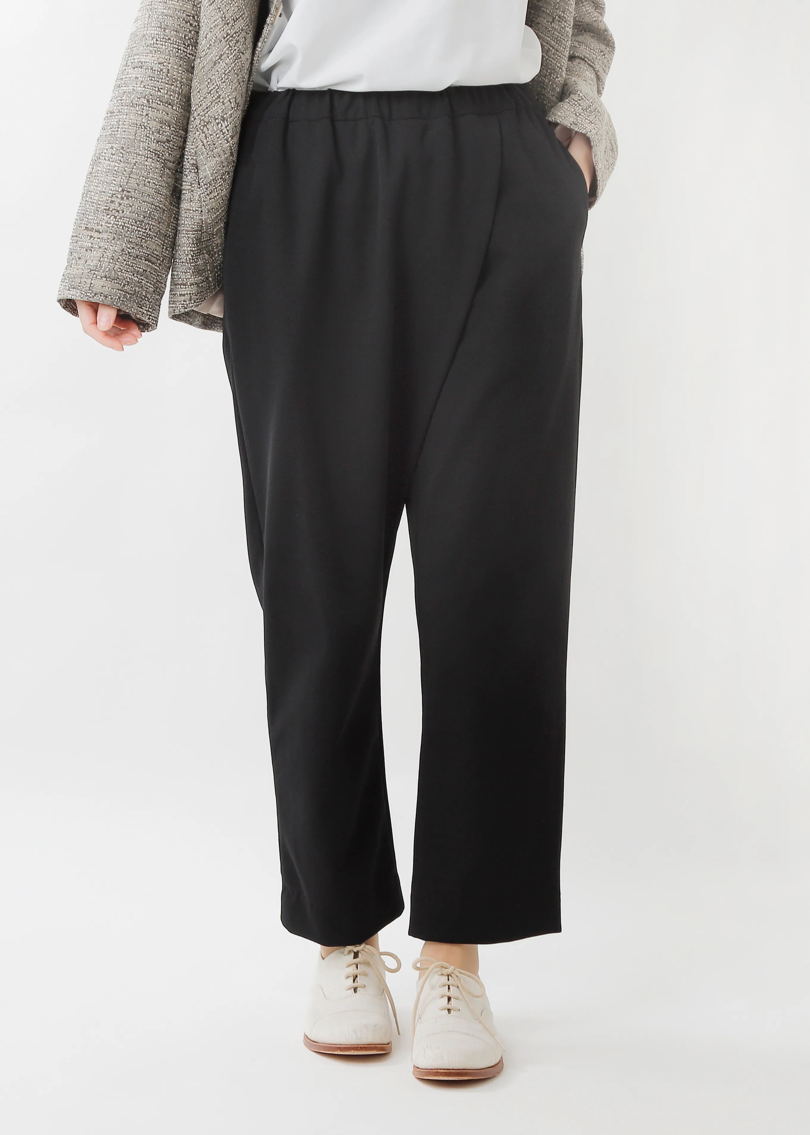 接結ジョーゼット編み ラップ クロップド パンツ gpt01