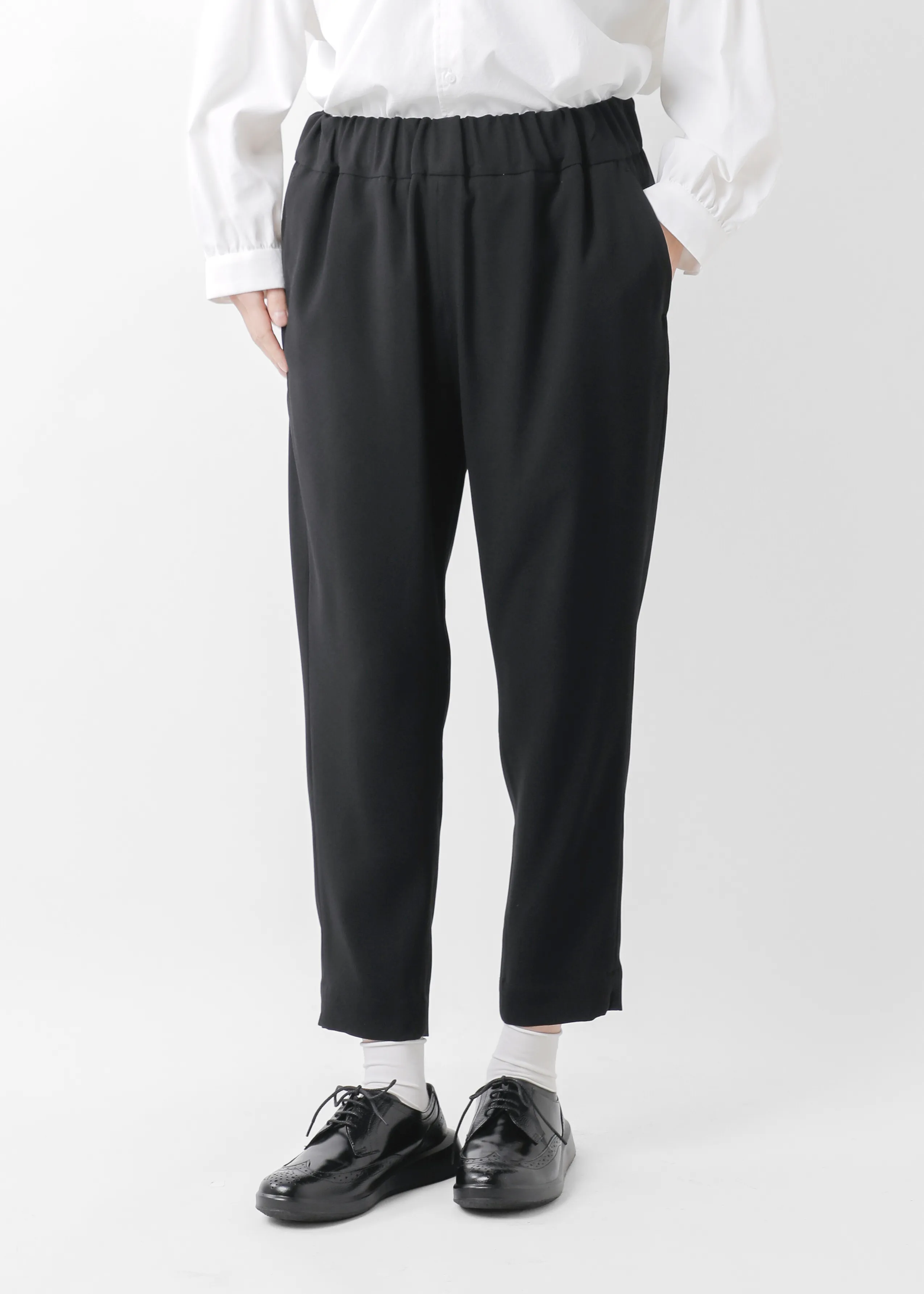 ライトクレープ ダブルクロス ストレッチ テーパード パンツ nk-nc9802pf