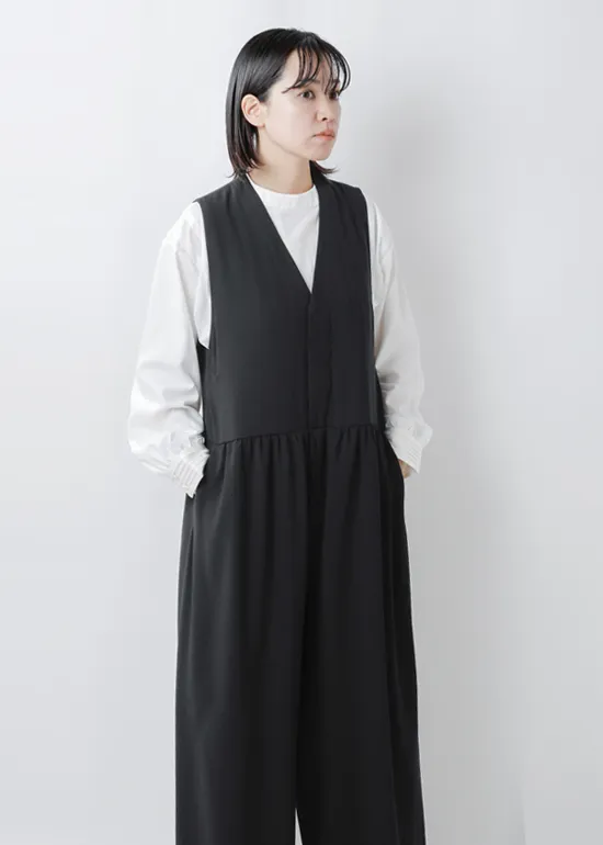 ライトクレープ ダブルクロス フルレングス オーバーオール nk-nc9818oo