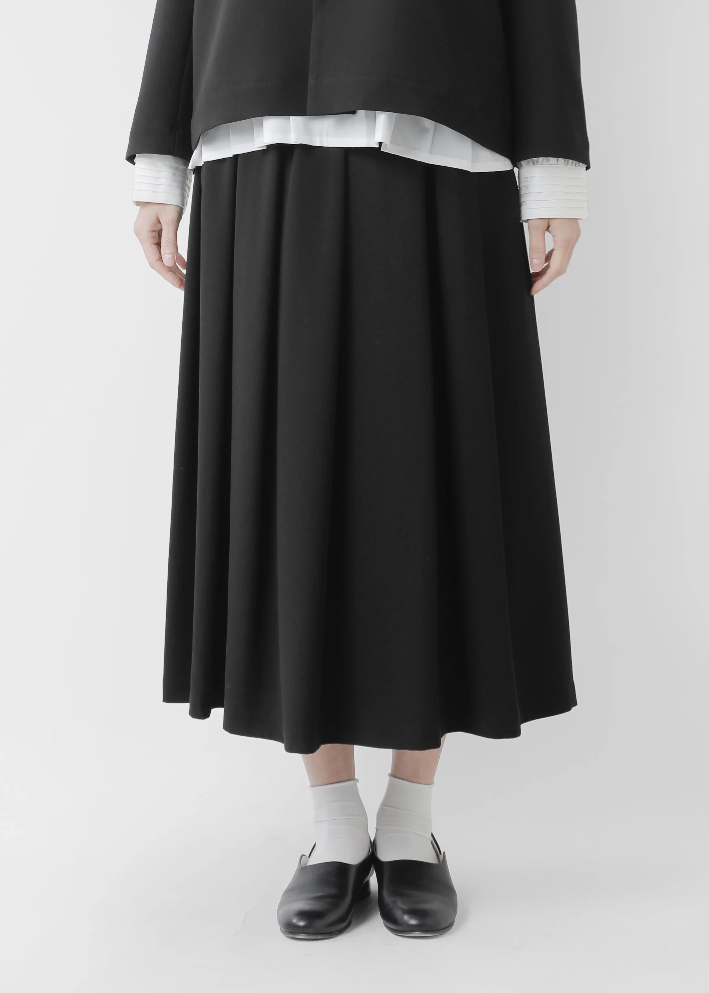 ライトクレープ ダブルクロス タック スカート nk-nc9806sk